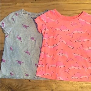 2 OshKosh shirts: Dino and shark